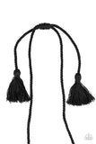 Macrame Mantra - Black Necklace - Paparazzi Accessories Necklace Bedazzle Me Pretty Mobile Fashion Boutique