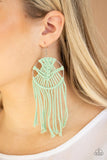 MACRAME, Myself, and I - Green Earrings - Paparazzi Accessories Earrings Bedazzle Me Pretty Mobile Fashion Boutique