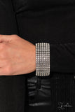 Made for Now - White - 2023 Zi Collection Bracelet  - Paparazzi Accessories Bedazzle Me Pretty Mobile Fashion Boutique