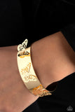 Magical Mariposas - Gold Bracelet - Paparazzi Accessories Bracelet Bedazzle Me Pretty Mobile Fashion Boutique