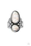 Magical Mesas - White Ring - Paparazzi Accessories Ring Bedazzle Me Pretty Mobile Fashion Boutique