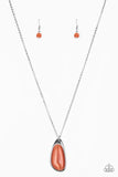 Magically Modern - Orange Necklace - Paparazzi Accessories Necklace Bedazzle Me Pretty Mobile Fashion Boutique