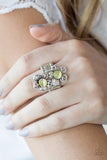 Magnolia Mansions - Yellow Ring - Paparazzi Accessories Ring Bedazzle Me Pretty Mobile Fashion Boutique