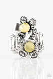 Magnolia Mansions - Yellow Ring - Paparazzi Accessories Ring Bedazzle Me Pretty Mobile Fashion Boutique