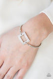 Main Street Metro - White Bracelet - Paparazzi Accessories Bracelet Bedazzle Me Pretty Mobile Fashion Boutique