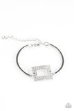 Main Street Metro - White Bracelet - Paparazzi Accessories Bracelet Bedazzle Me Pretty Mobile Fashion Boutique