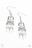 Mainstage Meet and Greet - White Earrings - Paparazzi Accessories Earrings Bedazzle Me Pretty Mobile Fashion Boutique