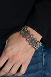 Majestic Gardens - Pink Bracelet - Paparazzi Accessories Bracelet Bedazzle Me Pretty Mobile Fashion Boutique