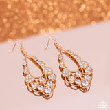 Majestic Masquerade - Gold Earrings - Paparazzi Accessories Earrings Bedazzle Me Pretty Mobile Fashion Boutique