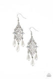 Majestic Mood - White Earrings - Paparazzi Accessories Earrings Bedazzle Me Pretty Mobile Fashion Boutique