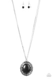 Majestic Mountains - Black Necklace - Paparazzi Accessories Necklace Bedazzle Me Pretty Mobile Fashion Boutique