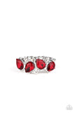 Majestically Modern - Red Ring - Paparazzi Accessories Ring Bedazzle Me Pretty Mobile Fashion Boutique