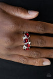 Majestically Modern - Red Ring - Paparazzi Accessories Ring Bedazzle Me Pretty Mobile Fashion Boutique