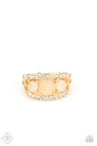 Majestically Mythic - Gold Ring - Paparazzi Accessories Ring Bedazzle Me Pretty Mobile Fashion Boutique