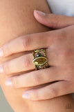 Major Majestic - Brass Ring - Paparazzi Accessories Ring Bedazzle Me Pretty Mobile Fashion Boutique