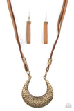 Majorly Moonstruck - Brass Necklace - Paparazzi Accessories Necklace Bedazzle Me Pretty Mobile Fashion Boutique