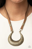 Majorly Moonstruck - Brass Necklace - Paparazzi Accessories Necklace Bedazzle Me Pretty Mobile Fashion Boutique