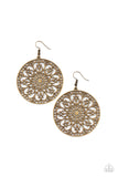 Make A MANDALA Out Of You - Brass Earrings - Paparazzi Accessories Earrings Bedazzle Me Pretty Mobile Fashion Boutique