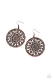 Make A MANDALA Out Of You - Copper Earrings - Paparazzi Accessories Earrings Bedazzle Me Pretty Mobile Fashion Boutique