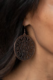 Make A MANDALA Out Of You - Copper Earrings - Paparazzi Accessories Earrings Bedazzle Me Pretty Mobile Fashion Boutique