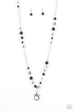 Make An Appearance - Black Lanyard - Paparazzi Accessories Lanyard Bedazzle Me Pretty Mobile Fashion Boutique