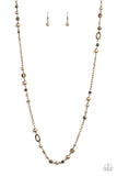 Make An Appearance - Brass Necklace - Paparazzi Accessories Necklace Bedazzle Me Pretty Mobile Fashion Boutique