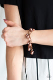 Make Do In Malibu - Copper Bracelet - Paparazzi Accessories Bracelet Bedazzle Me Pretty Mobile Fashion Boutique