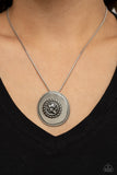 Make Me a MEDALLION-aire - Silver Necklace - Paparazzi Accessories Necklace Bedazzle Me Pretty Mobile Fashion Boutique