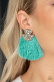 Make Some PLUME - Blue Earrings - Paparazzi Accessories Earrings Bedazzle Me Pretty Mobile Fashion Boutique