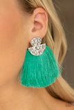 Make Some PLUME - Green Earrings - Paparazzi Accessories Earrings Bedazzle Me Pretty Mobile Fashion Boutique