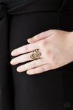 Make Waves - Brass Ring - Paparazzi Accessories Ring Bedazzle Me Pretty Mobile Fashion Boutique