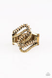 Make Waves - Brass Ring - Paparazzi Accessories Ring Bedazzle Me Pretty Mobile Fashion Boutique