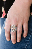 Make Waves - Brown Ring - Paparazzi Accessories Ring Bedazzle Me Pretty Mobile Fashion Boutique