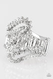 Make Waves - White Ring - Paparazzi Accessories Ring Bedazzle Me Pretty Mobile Fashion Boutique