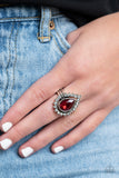 Make Your TRADEMARK - Red Ring - Paparazzi Accessories Ring Bedazzle Me Pretty Mobile Fashion Boutique