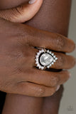 Make Your Trademark - White Ring - Paparazzi Accessories Ring Bedazzle Me Pretty Mobile Fashion Boutique