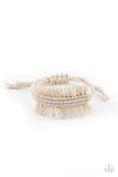 Make Yourself at HOMESPUN - White Bracelet - Paparazzi Accessories Bracelet Bedazzle Me Pretty Mobile Fashion Boutique