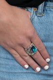 Making GLEAMS Come True - Blue Ring - Paparazzi Accessories Ring Bedazzle Me Pretty Mobile Fashion Boutique