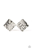 Making HISS-tory - White Earrings - Paparazzi Accessories Earrings Bedazzle Me Pretty Mobile Fashion Boutique