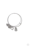 Making It INITIAL - Silver - B Bracelet - Paparazzi Accessories Bracelet Bedazzle Me Pretty Mobile Fashion Boutique