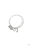 Making It INITIAL - Silver - J Bracelet - Paparazzi Accessories Bracelet Bedazzle Me Pretty Mobile Fashion Boutique