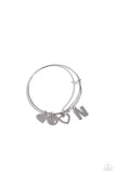 Making It INITIAL - Silver - N Bracelet - Paparazzi Accessories Bracelet Bedazzle Me Pretty Mobile Fashion Boutique