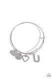 Making It INITIAL - Silver - U Bracelet - Paparazzi Accessories Bracelet Bedazzle Me Pretty Mobile Fashion Boutique