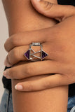Making Me Edgy - Purple Ring - Paparazzi Accessories Ring Bedazzle Me Pretty Mobile Fashion Boutique