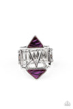 Making Me Edgy - Purple Ring - Paparazzi Accessories Ring Bedazzle Me Pretty Mobile Fashion Boutique