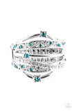 Making The World Sparkle - Blue Ring - Paparazzi Accessories Ring Bedazzle Me Pretty Mobile Fashion Boutique