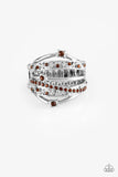 Making The World Sparkle - Brown Ring - Paparazzi Accessories Ring Bedazzle Me Pretty Mobile Fashion Boutique