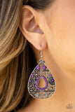 Malibu Gardens - Purple Earrings - Paparazzi Accessories Earrings Bedazzle Me Pretty Mobile Fashion Boutique