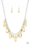 Malibu Ice - Yellow Necklace - Paparazzi Accessories Necklace Bedazzle Me Pretty Mobile Fashion Boutique