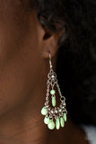 Malibu Sunset - Green Earrings - Paparazzi Accessories Earrings Bedazzle Me Pretty Mobile Fashion Boutique